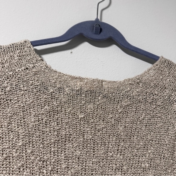 Promesa Beige Knubby Open Knit Lace Back Sweater Women’s Size Small Coquette - Picture 14 of 15